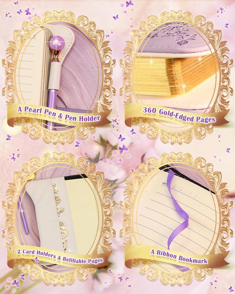hi!SCI hi! SCI Diary with Lock and Keys for Girls & Women, 360 Pages Journal with Lock for Girls Gift Ideas, Girls Locking Diary with Pen, Cute Journals Set for Teen Girls Ages 8-12, Ideal Gifts for 8 9 10 11 12 13 14 Year Old Girl (Lavender Purple) - Image 3